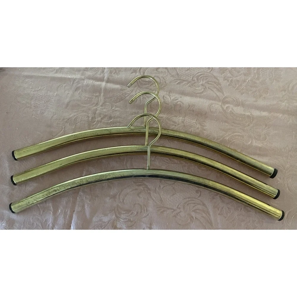 Vintage Metal Hangers Brass Regency‎ MCM Heavy Duty Lot Of 13 *flaws